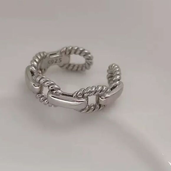 The Braided Link Ring in 925 silver - Picture 1 of 9